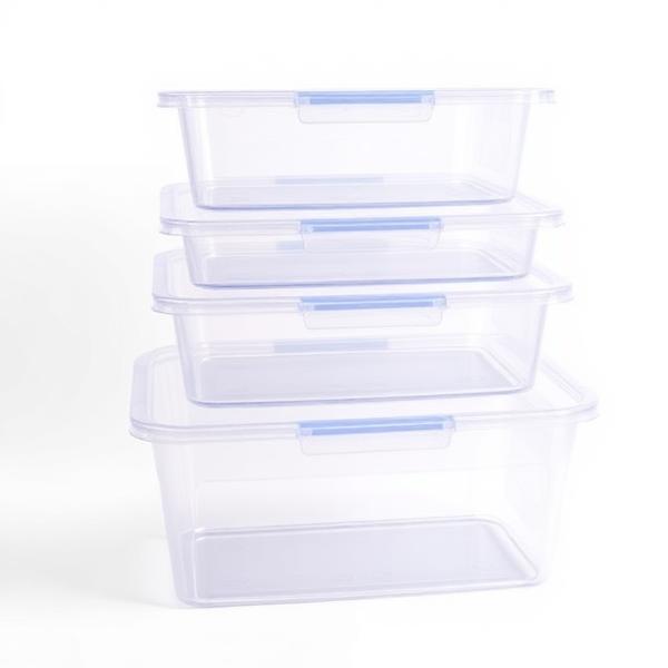 Set de 4 cajas organizadoras transparentes apilables