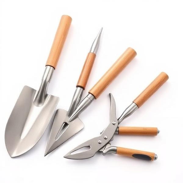 Set de herramientas de jardín con mango de madera